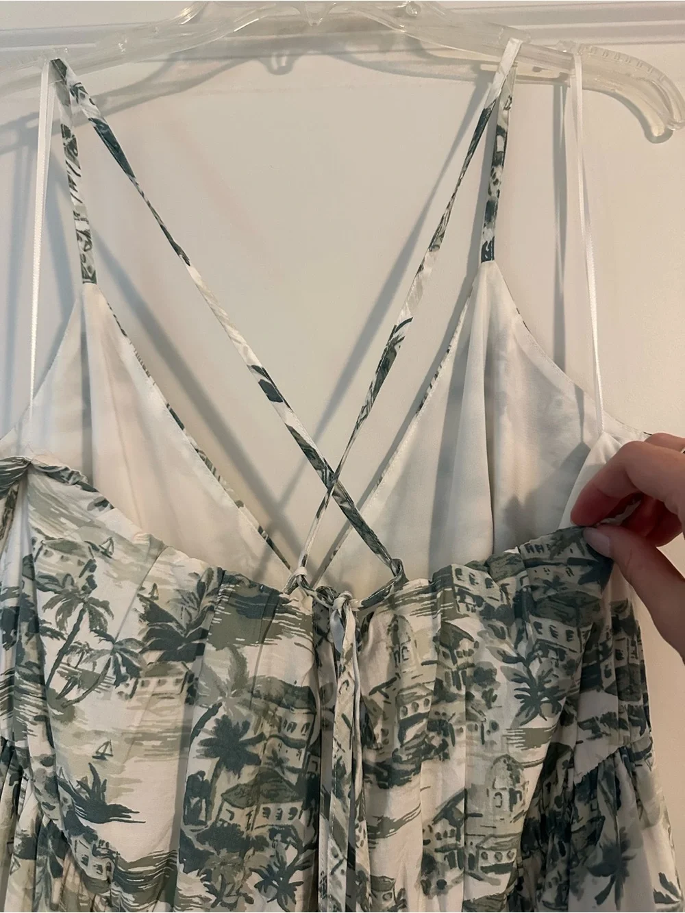 Abercrombie & Fitch Green and White Toile Maxi Dress
